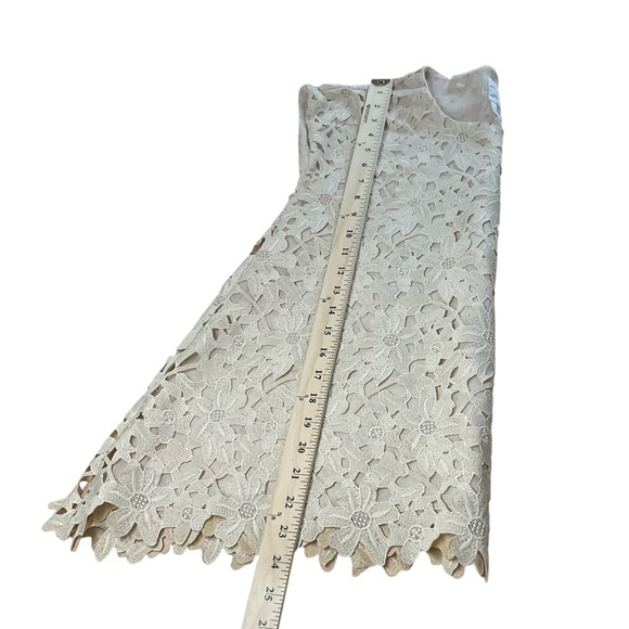 Anna Sui Women's Ivory Cream Floral Crochet Lace Sleeveless Boho Top Blouse Sz S - Picture 11 of 14